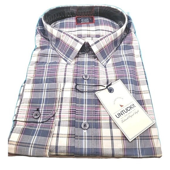 UNTUCKit Other - UNTUCKit Mens 2XL Tall Reg Fit Long Sleeve Shirt BILLECART NEW Plaid